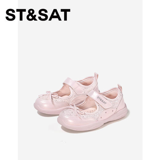 【童鞋】星期六细闪拼接蝴蝶结女童运动玛丽珍SSE1191L15 商品图1