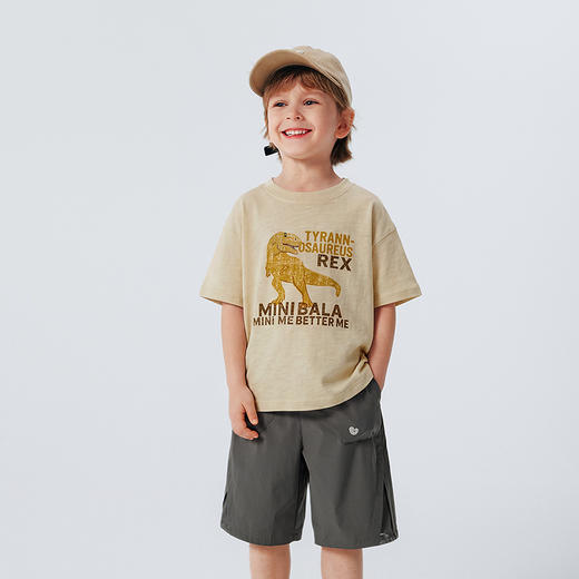 【纯棉】迷你巴拉巴拉男童短袖T恤柔软透气恐龙竹节棉T夏新品2026 商品图4
