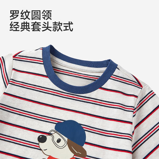 英氏儿童衣服男童夏季百搭短袖圆领T恤纯棉户外休闲套头衫26新款 商品图2