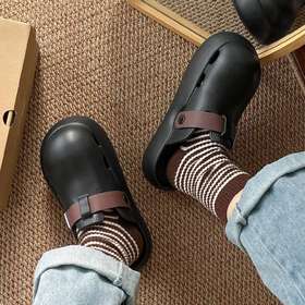 【花园鞋】春夏新款时尚简约慵懒百搭松弛勃肯外穿包头成人凉拖花园鞋【WG26236】