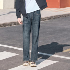 半身缘男裤 春季时尚宽松亲肤复古百搭直筒牛仔裤261101P10130222