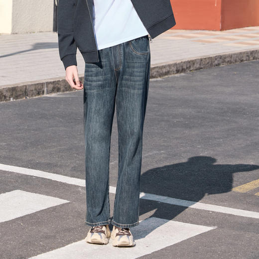 半身缘男裤 春季时尚宽松亲肤复古百搭直筒牛仔裤261101P10130222 商品图0