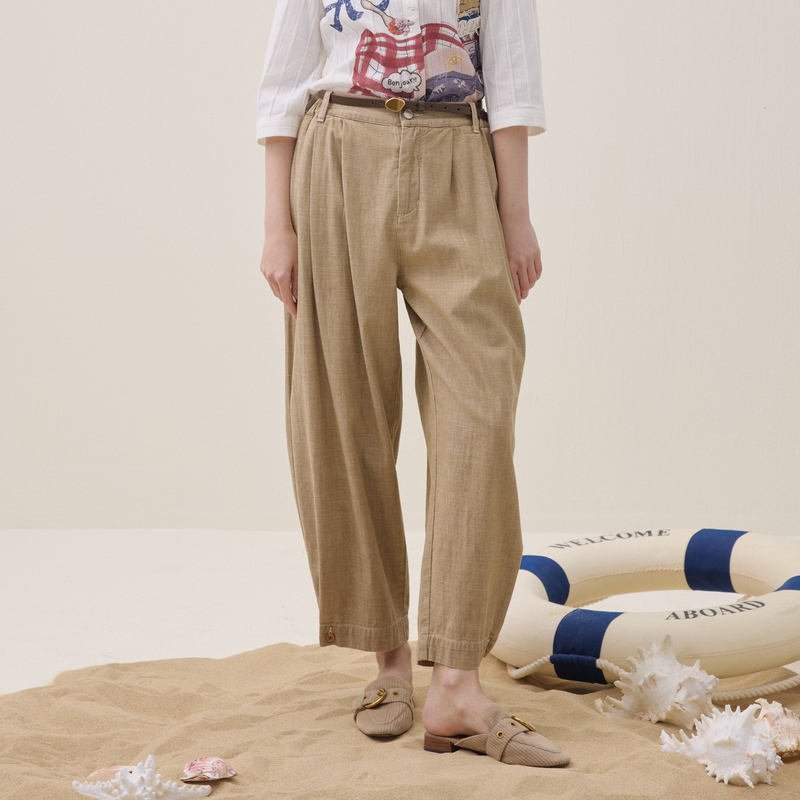 谜底萝卜裤牛仔裤九分裤2026夏季新品复古洗水造型感女262MJ0682