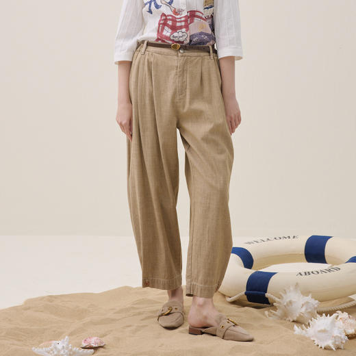 谜底萝卜裤牛仔裤九分裤2026夏季新品复古洗水造型感女262MJ0682 商品图0