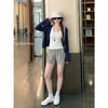 <曾小咸推荐> 韩系套装藏蓝色开衫背心短裤【预售款，预计3-15天！！】 商品缩略图3