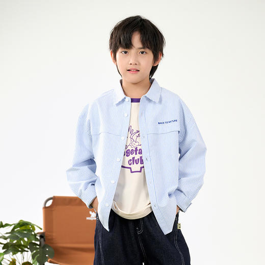 【100%棉条纹衬衫】棉花堂 梭织条纹衬衫 亲肤柔软  挺阔有型  FD61074 商品图6