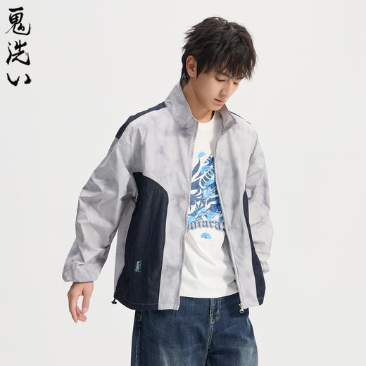 ONIARAI/鬼洗26春季新品鬼洗常青松老鹰牛仔拼接轻薄外套 B340256 商品图2