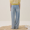 谜底阔腿牛仔裤长裤2026夏季新品天丝棉烫钻破洞浅蓝女262MJ0453 商品缩略图2
