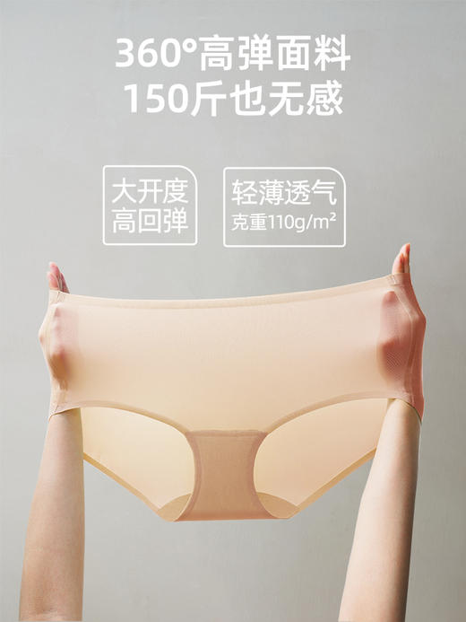 遐【小光圈】高弹不夹臀大码中腰平角裤无痕隐形粉底液内裤女夏 商品图1