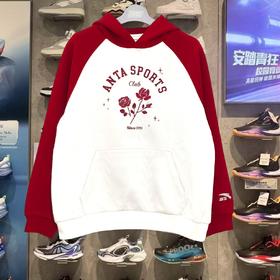 安踏儿童2026春款女大童套头连帽卫衣针织宽松运动上衣362621709