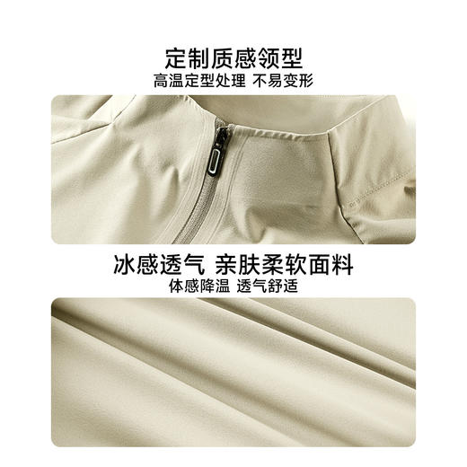 【冰丝】大依优型大码男装半拉链立领短袖T恤运动休闲短袖上衣 商品图3