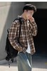 重磅法兰绒彩格口袋衬衫美式复古格子中性简约衬衫休闲廓形百搭男女外套 商品缩略图1