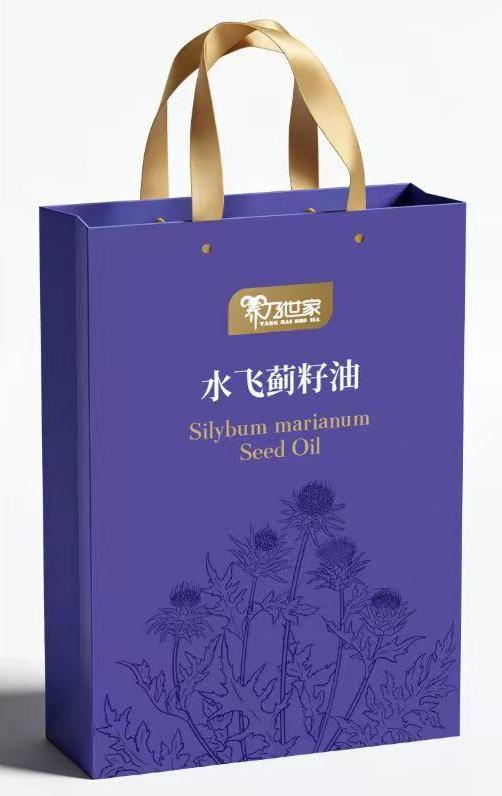 【手提袋50/包】水飞蓟油手提袋(可装4瓶250ml的) 整包发货运费到付 商品图0