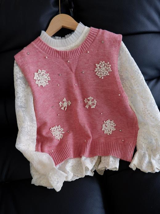 二店y 【喜慕5010】是套装哈， 甜度超标的花马甲蕾丝小衫套装 商品图4