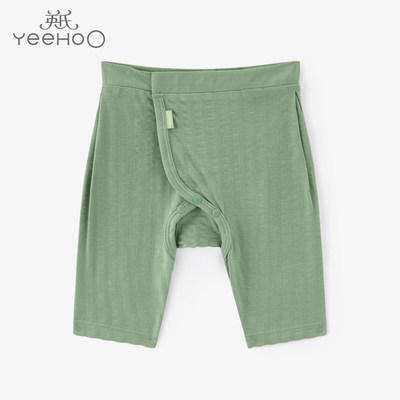 英氏婴儿夏纯棉薄款新生儿畅想提花扣裤YLFHJ12004A YLFHJ12003A 商品图0