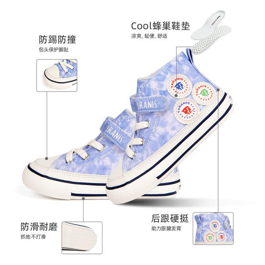 特价[99元/双] 泰兰尼斯春款小童段时尚透气三狮系列板鞋T02X2A1888 商品图4