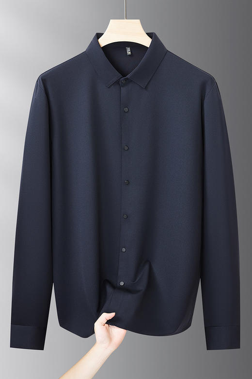 【DDS】大依优型大码男装春季无痕长袖衬衫商务休闲长袖T恤320斤可穿 商品图5