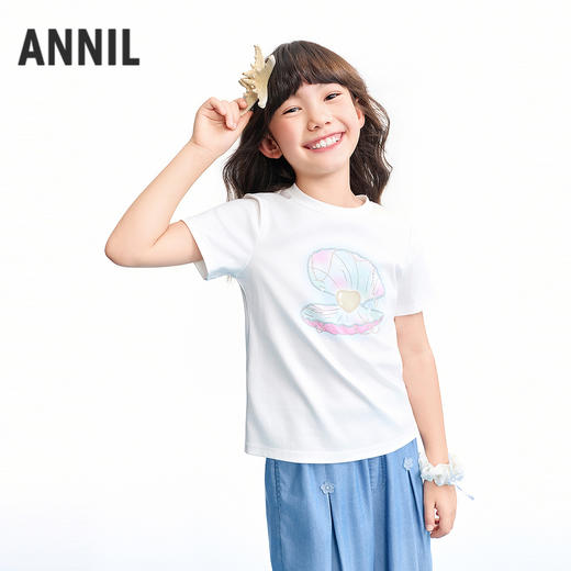 【实体店同款】女童短袖针织衫夏季新款安奈儿童装AG621226 商品图2