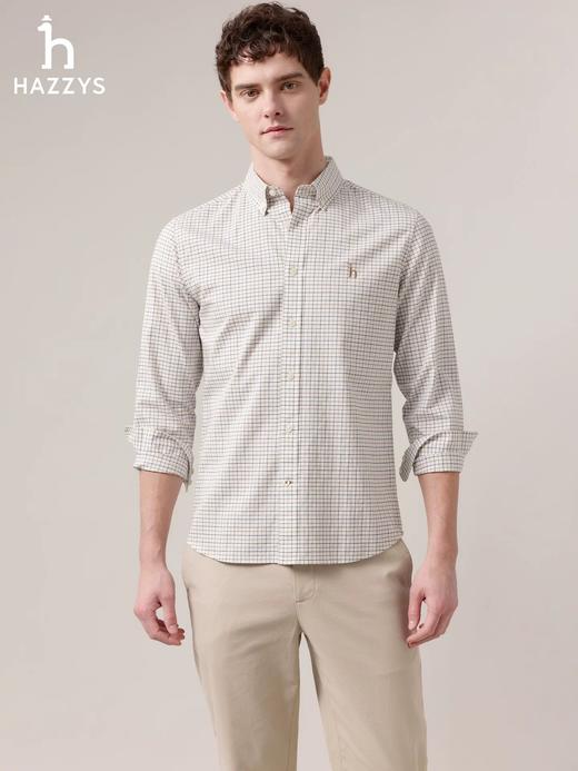 点此购买 哈吉斯春秋季男士时尚休闲百搭通勤长袖衬衫 ggd 341699 商品图4