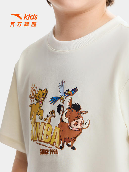 狮子王联名安踏儿童男童针织短袖2026年夏季新款舒适亲肤小童短T352629117 商品图3