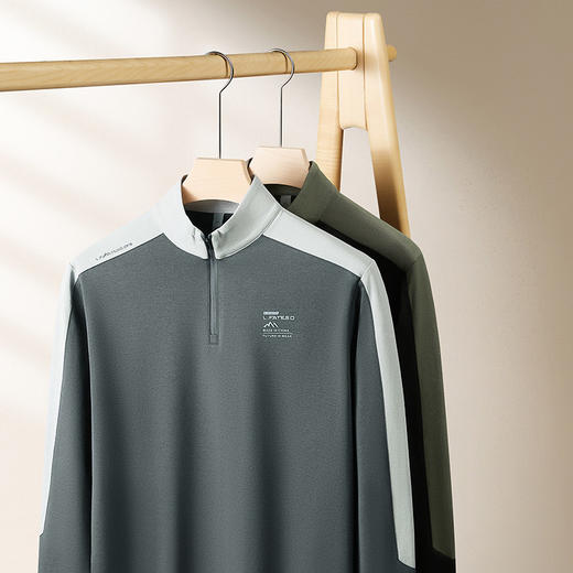 【DDP】大依优型大码男装春季立领卫衣打底衫长袖拼接百搭休闲长袖T恤打底衫 商品图1