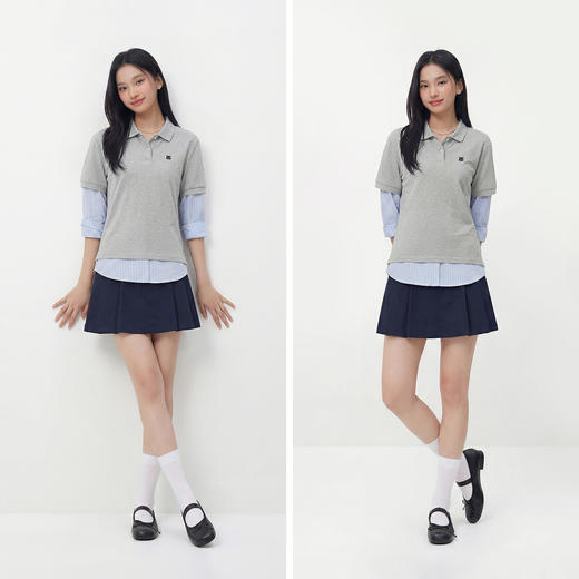 森马POLO衫女夏季字母刺绣宽松落肩质感简约休闲风潮流百搭套头衫 商品图4