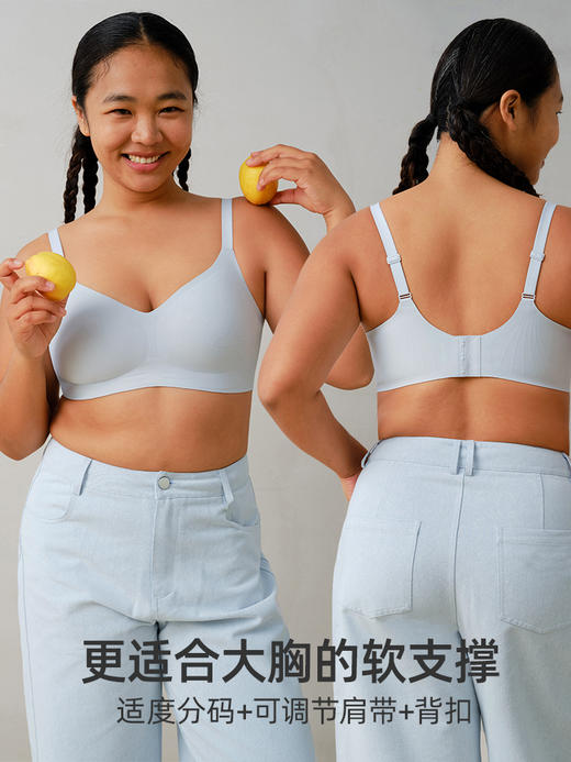 遐【小光圈】1mm杯大胸显小无钢圈文胸无痕隐形粉底液内衣女薄夏 商品图4