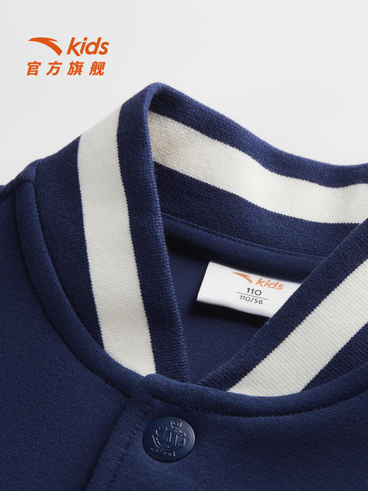 安踏儿童外套男小童针织休闲上衣2026年新款男宝宝棒球服外套潮352629701 商品图3