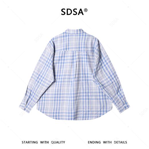 SDSA男装2026新款高贵轻奢韩系慵懒风格子长袖宽松衬衫百搭时尚 商品图4