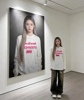 【sm1】细腻植绒工艺设计！情侣时尚休闲长袖T恤！！