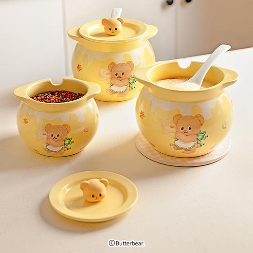 摩登主妇&黄油小熊猪油罐家用陶瓷耐高温辣椒油荤油专用罐子 商品图0