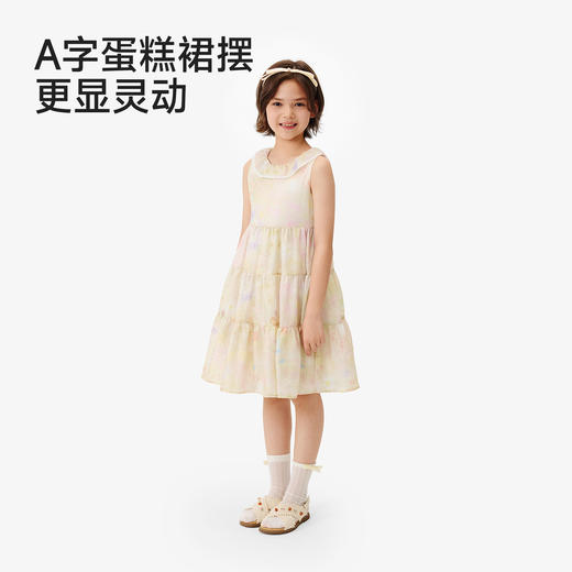 【甜美雪纺】英氏儿童裙子女童夏季背心圆领休闲莫奈连衣裙女宝26新款公主裙 商品图3