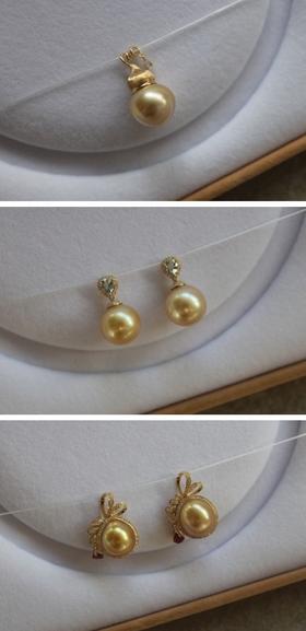 年少不知珍珠美 哈！天然海水 南洋金珠 18K+天然小碎钻 吊坠 三款入