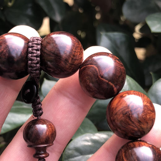 【青山特惠】1.8*13颗沉水级海南黄花梨紫油梨满褶皱水波戴瘤疤老料文玩手串h155 商品图2