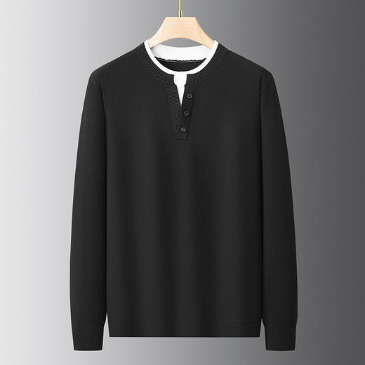 【DDS】大依优型大码男装春季假两件软糯打底衫休闲商务圆领针织衫320斤 商品图2