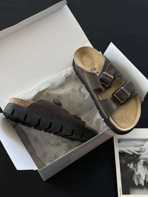 39-9 免带品 勃肯全新papillio系列 软木拼合EVA厚底 双带勃肯拖鞋 准码选 缓震舒适好穿 商品图12