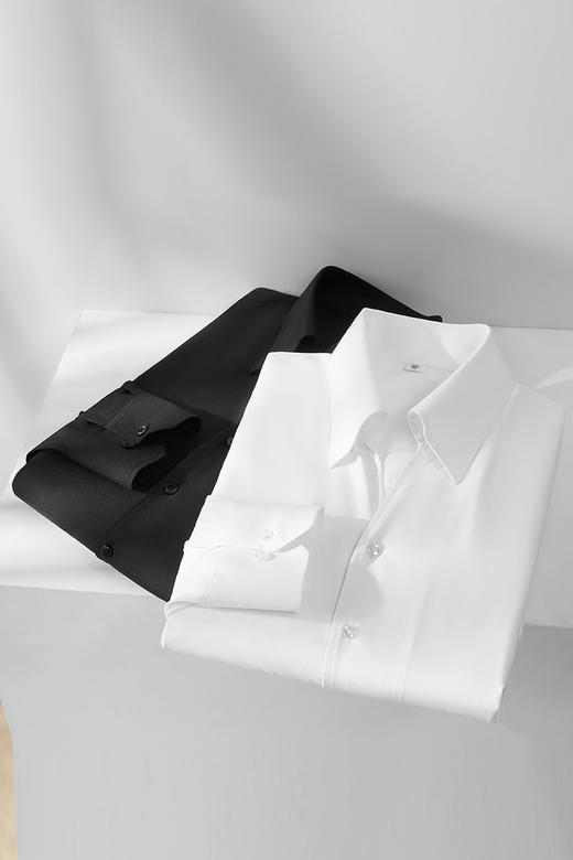 【DDP】大依优型大码男装春季竹纤维小v领长袖衬衫英伦风长袖T恤衬衫 商品图5