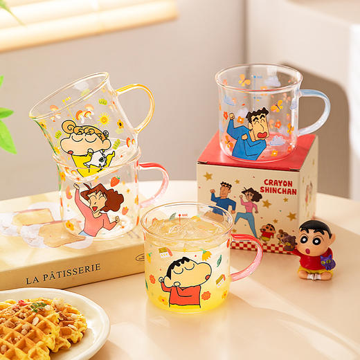 摩登主妇一家四口玻璃杯家用儿童水杯牛奶杯子套装 商品图0