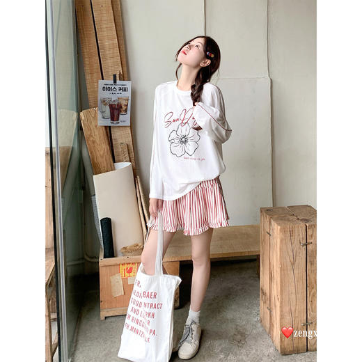 <曾小咸推荐>韩系圆领t恤女长袖薄款上衣夏【预售款，预计3-15天！！】 商品图3