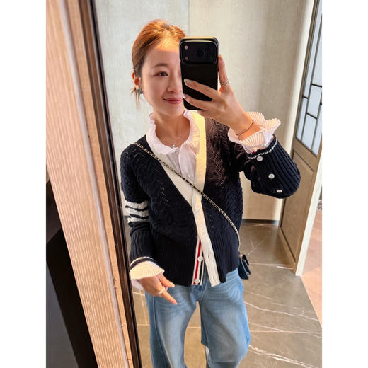 TB26 早春新款｜100% 羊毛镂空编织提花纹理针织衫 商品图6