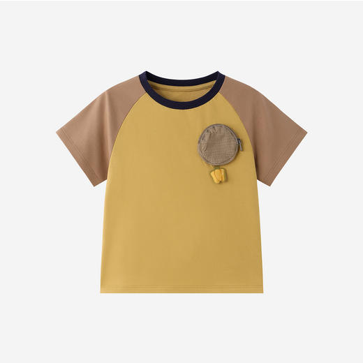 【100%精梳棉】英氏儿童衣服男童圆领百搭上衣夏装短袖T恤针织卡通纯棉薄款上衣 商品图4