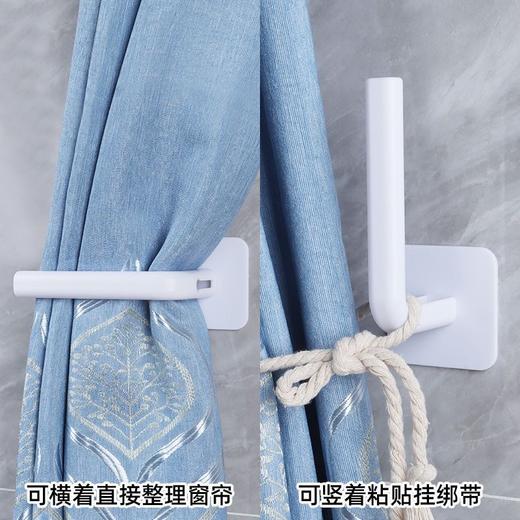 免打孔L挂钩家用厨房置物架收纳挂钩浴室门后无痕自粘高粘度粘钩 商品图3