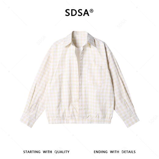SDSA男装2026新款高贵轻奢韩版复古撞色格纹假两件长袖衬衫百搭 商品图0