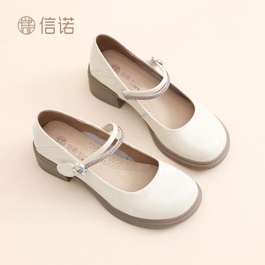 信诺一字扣带玛丽珍2026年春季新款软底舒适皮鞋浅口时尚百搭女鞋X6C153-18 商品图0
