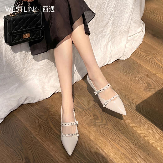 【限时秒杀】西遇通勤尖头浅口单鞋2026春季新款法式气质玛丽珍软底百搭鞋子V0466285 商品图1