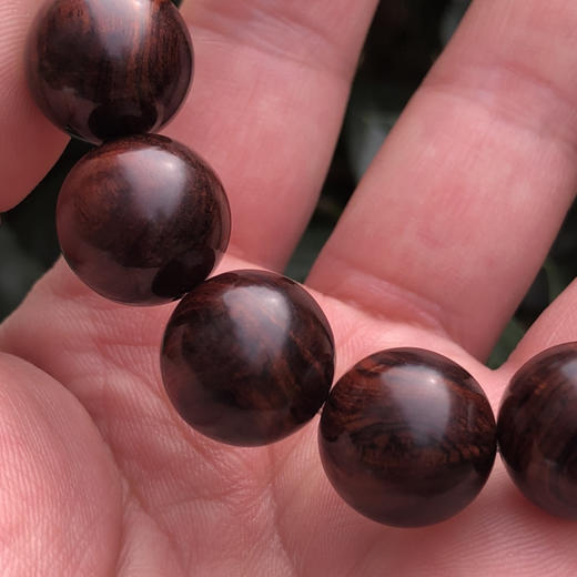 【青山特惠】1.5*15颗海南黄花梨紫油梨水波老料文玩手串h114 商品图4