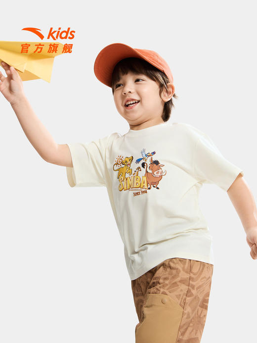 狮子王联名安踏儿童男童针织短袖2026年夏季新款舒适亲肤小童短T352629117 商品图0