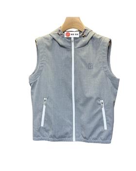 男款刺绣连帽马甲背心hu006