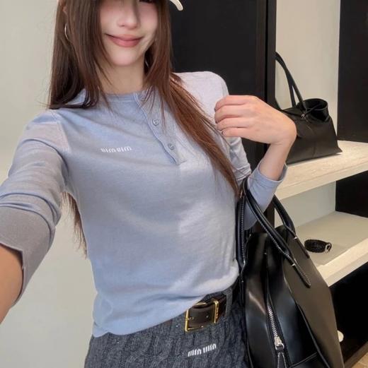 重磅渠道   奶呼呼半开领毛衣  baby雾蓝羊毛针织长袖 商品图0