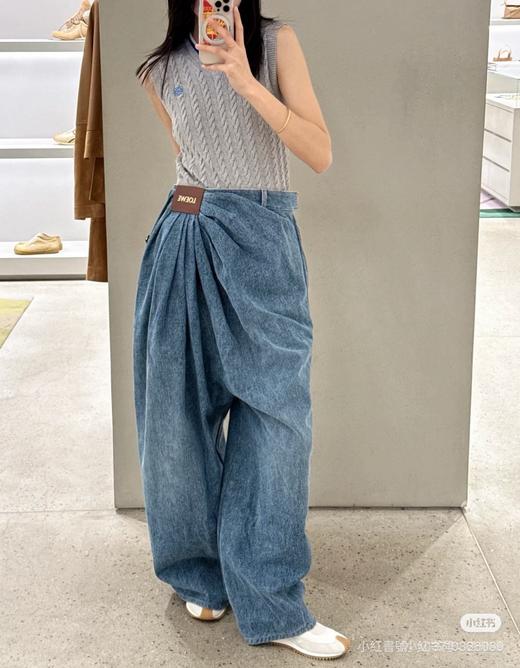 女款褶皱牛仔裤长裤la014 商品图1